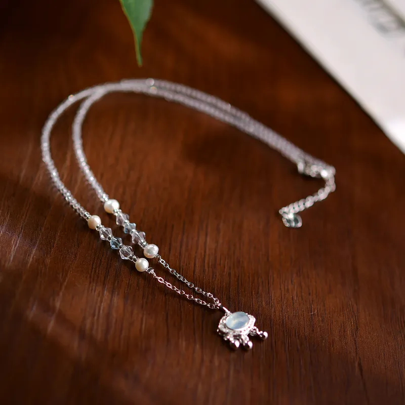 Luxury Lifestyle Niche - Kalung Aquamarine Gaya Nasional Baru Xiangyun