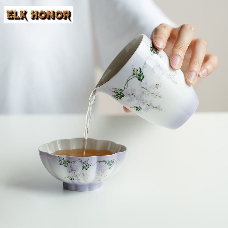 210Ml Teko Teh Qing Lun Bunga  - Handmade Ceramic Mug ulasan dan harga