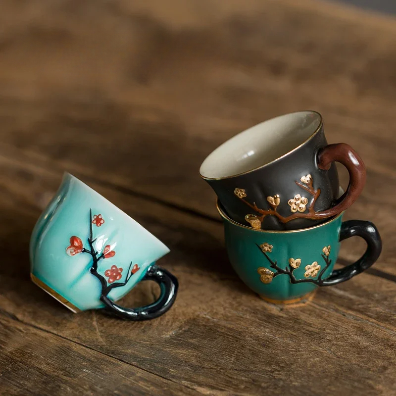 Cangkir Teh Keramik Pola Plum  - Handmade Ceramic Mug ulasan dan harga