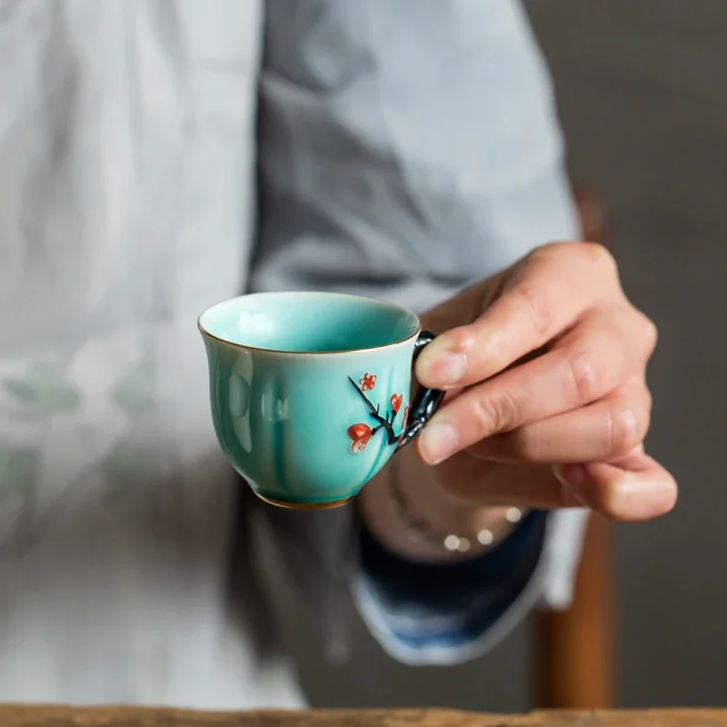 Cangkir Teh Keramik Pola Plum  - Handmade Ceramic Mug ulasan dan harga