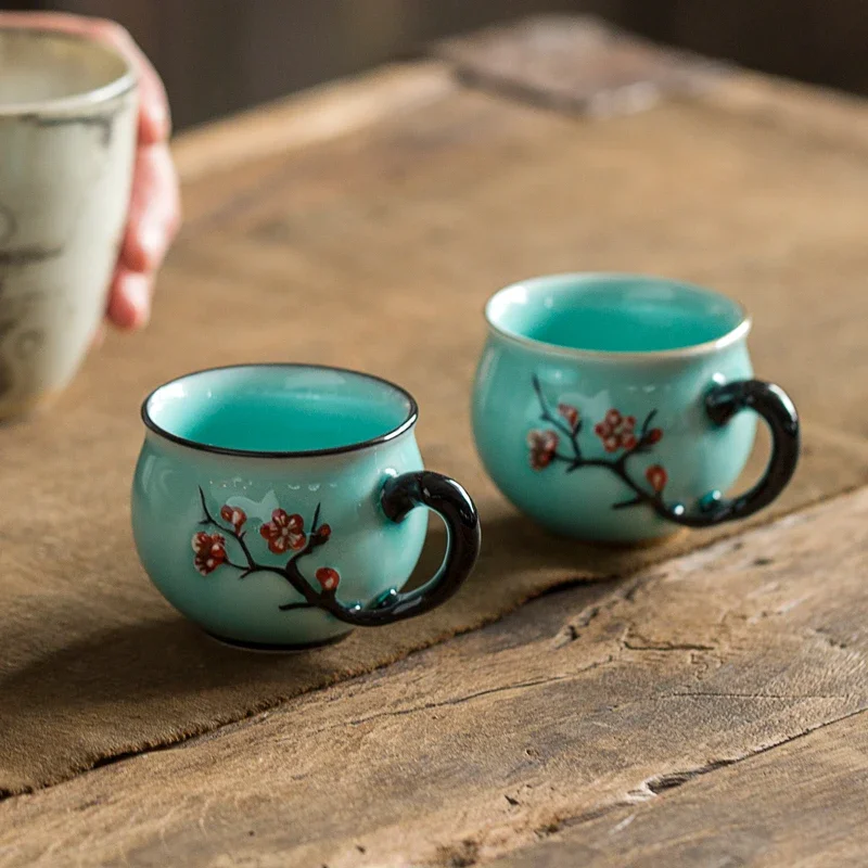 Cangkir Teh Keramik Pola Plum  - Handmade Ceramic Mug ulasan dan harga